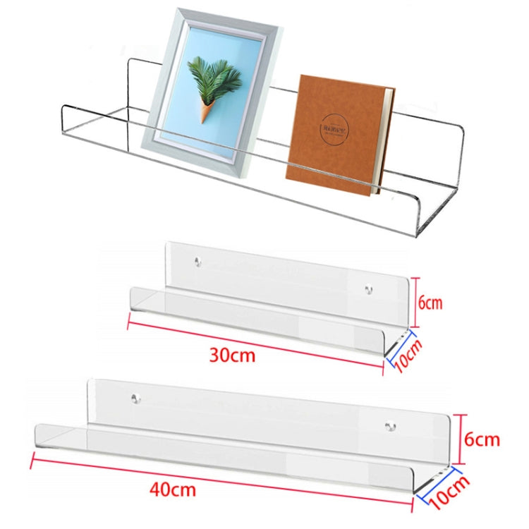 Home Kitchen Office Books Wall Mounted Acrylic Shelf, Specification: 30x10x6cm