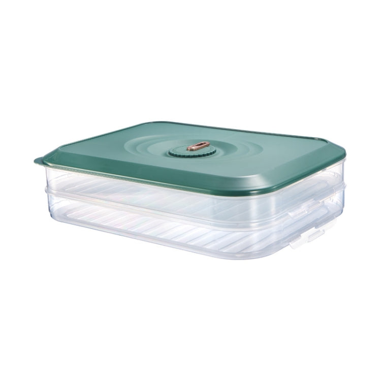 Household Refrigerator Freezer Large Capacity Dumpling Box, Capacity: Two Layers (Green)