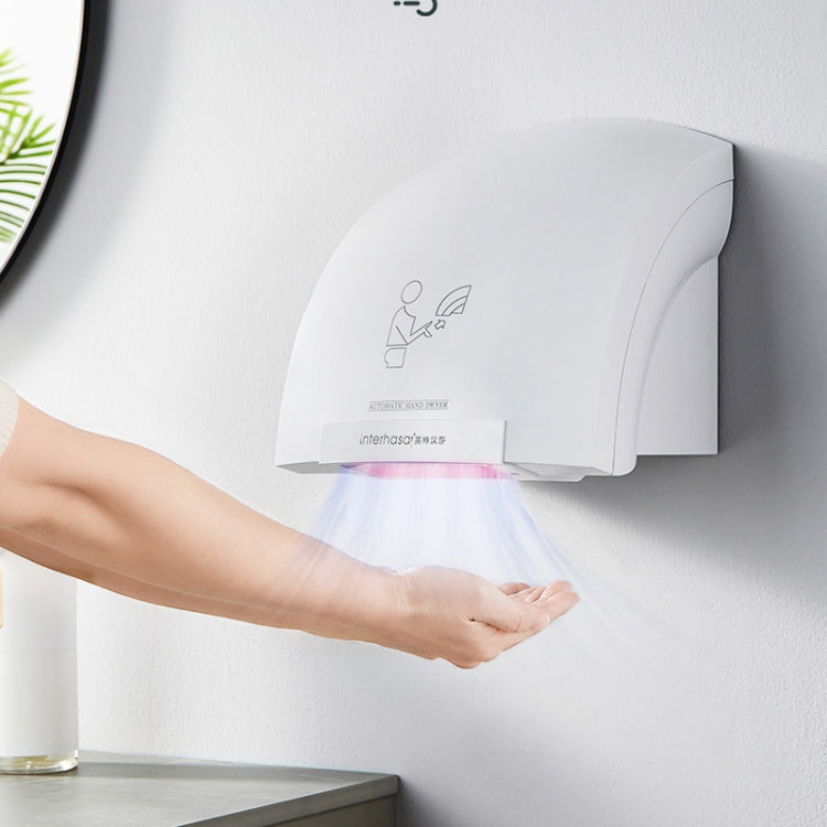 Interhasa 220V Automatic Electric Hand Dryer Mini  Induction Hand Drying Machine,Style: Single Hot,CN Plug