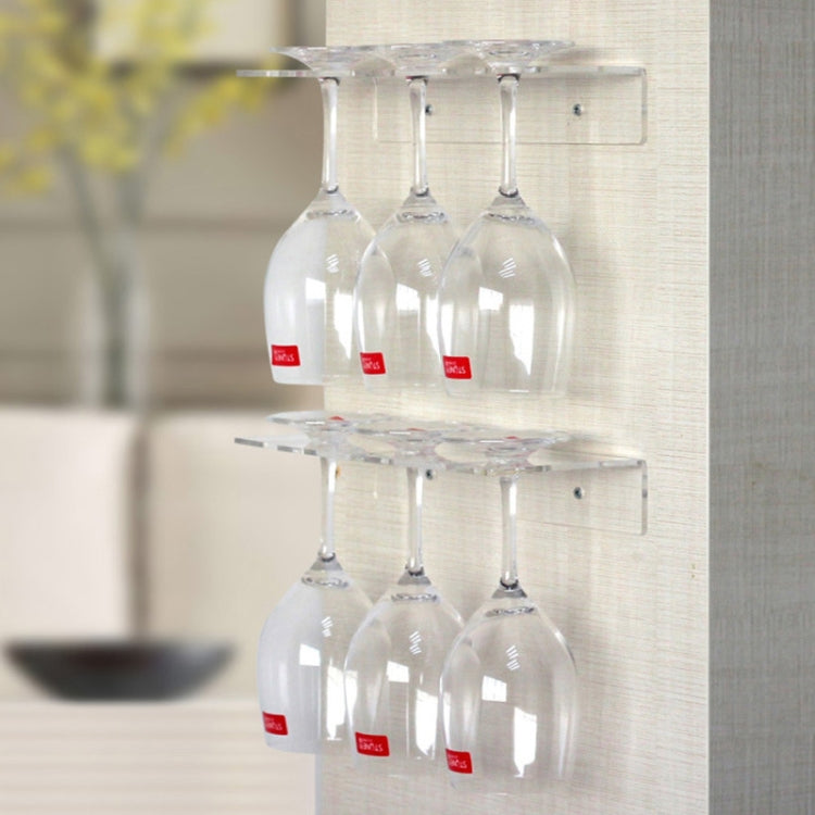 Household Red Wine Goblet Acrylic Upside Down Cup Holder(Three Cups)