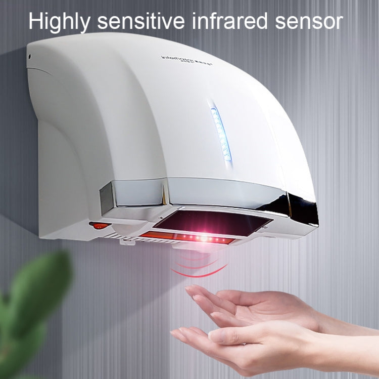 Interhasa  220V 1800W Hot and Cold Switching Electric Hand Dryer,Model: A1003 White,CN Plug