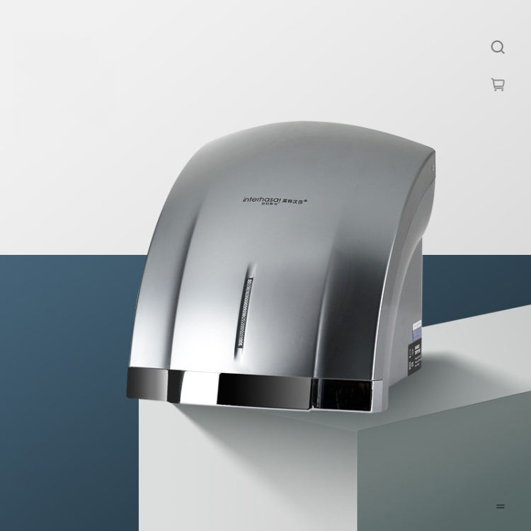 Interhasa  220V 1800W Hot and Cold Switching Electric Hand Dryer,Model: A1003 Silver，CN Plug