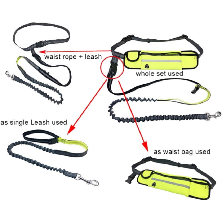 Pet Run Traction Rope Portable Waist Bag(Black)
