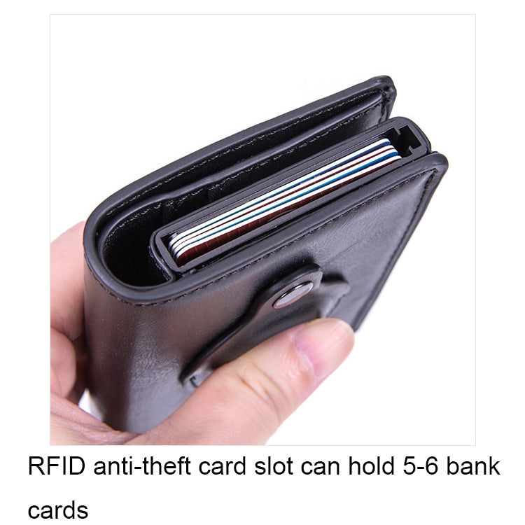 X-80 RFID Anti-theft Brushed Leather Card Holder For AirTag(Black)