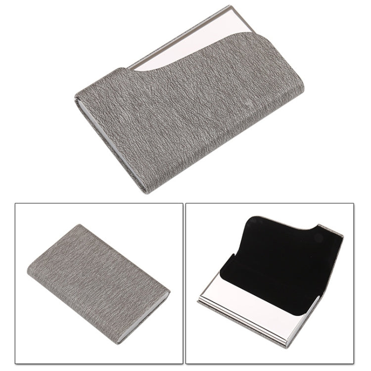 333 Stainless Steel Large Capacity Business Card Storage Box(Grey)