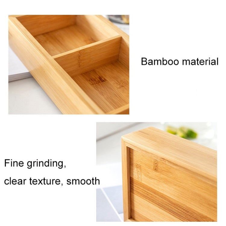 Bamboo Dried Food Box Compartment Candy Box Snack Storage Box, Specification: 2 Grids