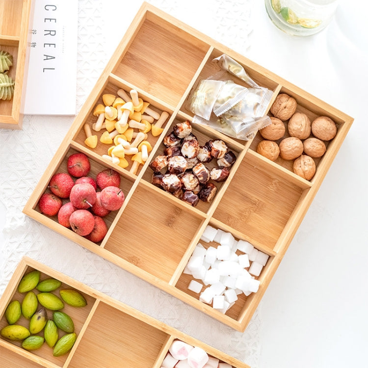 Bamboo Dried Food Box Compartment Candy Box Snack Storage Box, Specification: 9 Grids