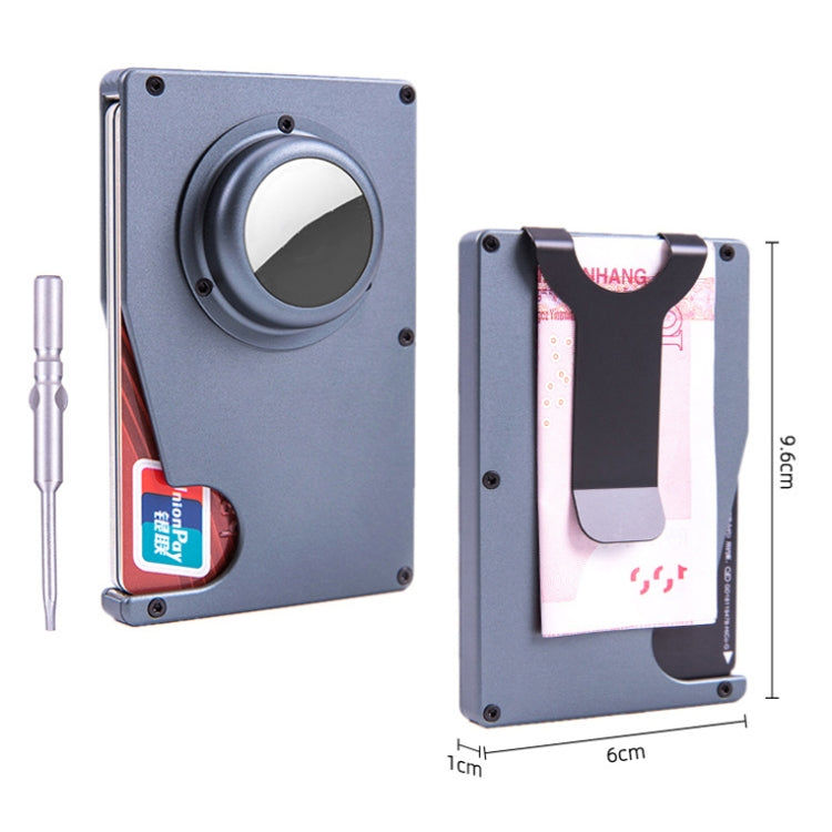 AK-1 RFID Portable Anti-theft Card Holder For AirTag(Grey)