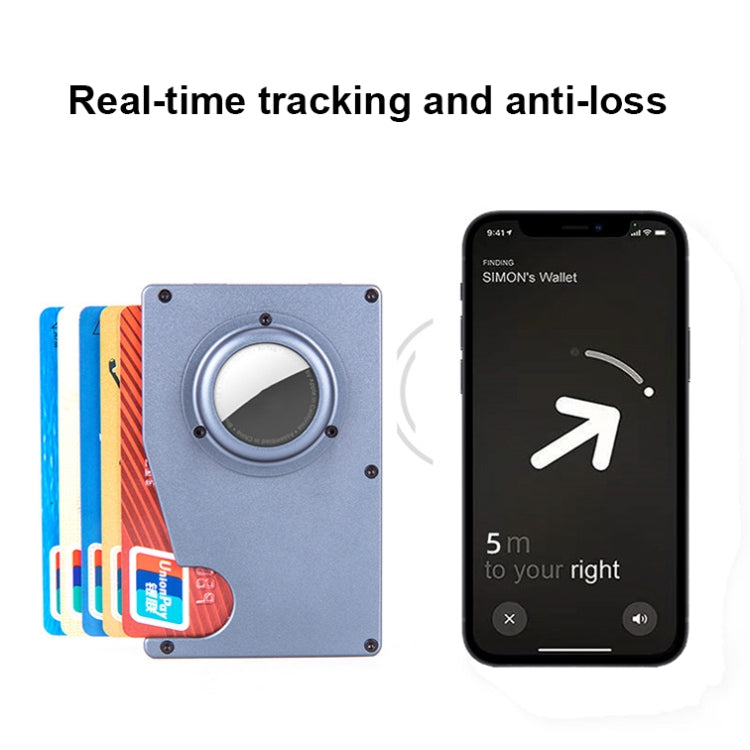 AK-1 RFID Portable Anti-theft Card Holder For AirTag(Blue)