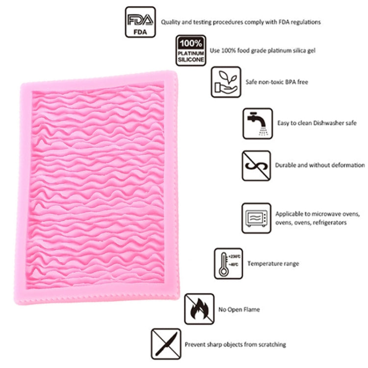 CC562 Food Grade Fondant Silicone Mold Pleated Skirt Cake Decorating Tool