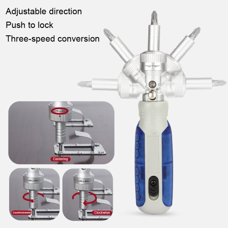 14 In 1 Household Ratchet Head Multifunctional Combination Screwdriver(Blue)