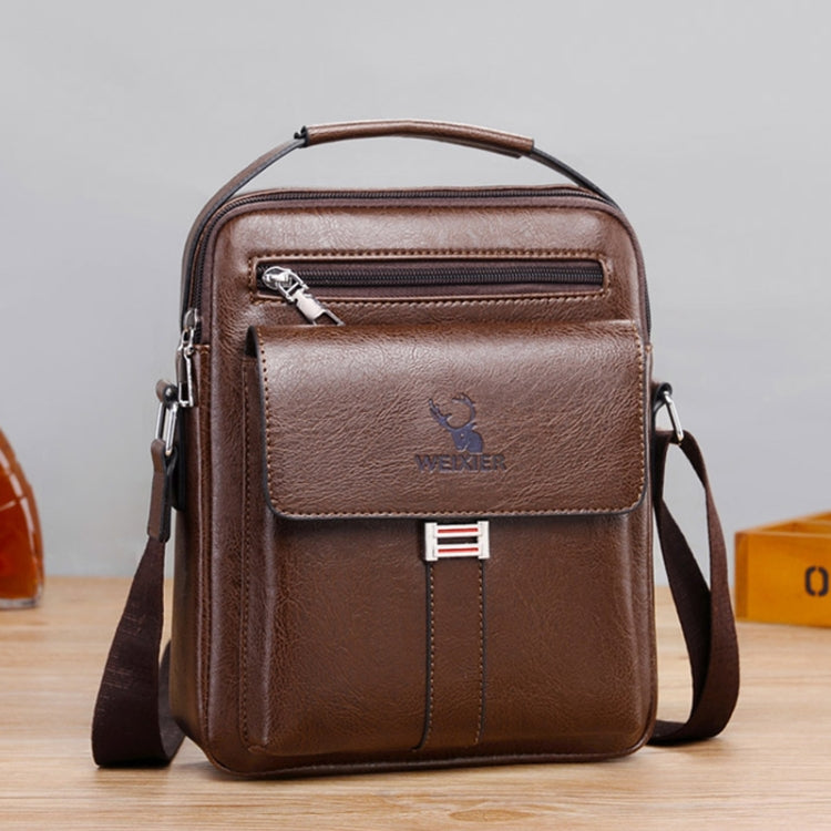 WEIXIER D245 Men Business Bag Large Capacity Shoulder Backpack(Dark Brown)