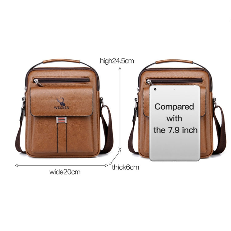 WEIXIER D245 Men Business Bag Large Capacity Shoulder Backpack(Dark Brown)