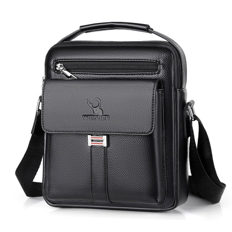 WEIXIER D244 Men Shoulder Bag Large Capacity Business Retro Messenger Bag(Black)