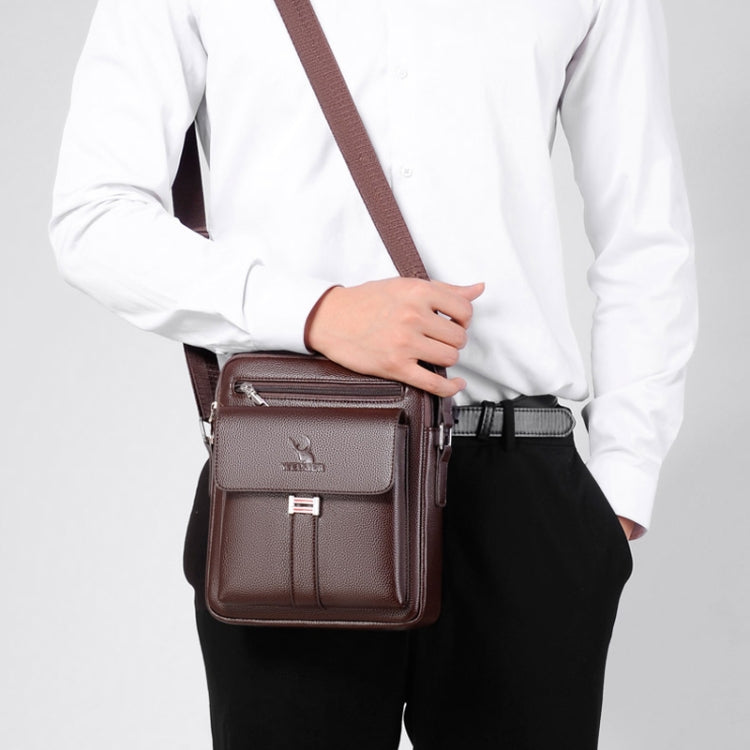 WEIXIER D244 Men Shoulder Bag Large Capacity Business Retro Messenger Bag(Brown)