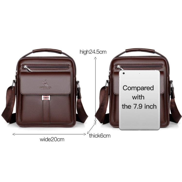 WEIXIER D244 Men Shoulder Bag Large Capacity Business Retro Messenger Bag(Brown)