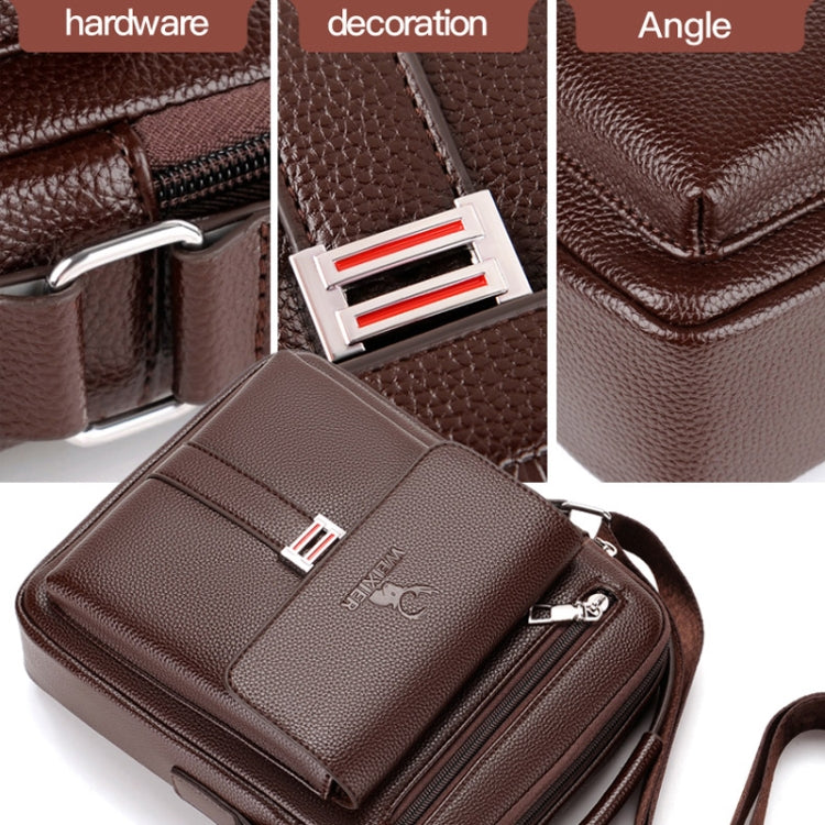 WEIXIER D244 Men Shoulder Bag Large Capacity Business Retro Messenger Bag(Black)