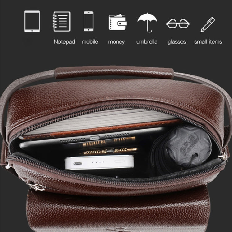 WEIXIER D244 Men Shoulder Bag Large Capacity Business Retro Messenger Bag(Black)