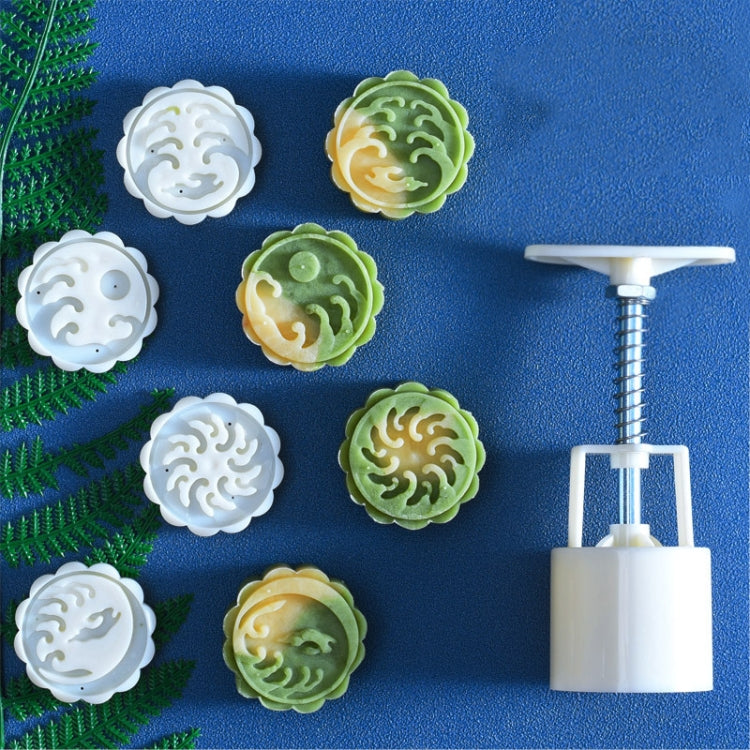 2 PCS Moon Festival Round Hand-Pressed Pastry Mold Baking Tools, Model: 29