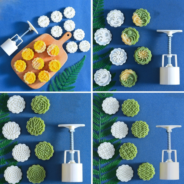 2 PCS Moon Festival Round Hand-Pressed Pastry Mold Baking Tools, Model: 29
