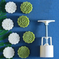 2 PCS Moon Festival Round Hand-Pressed Pastry Mold Baking Tools, Model: 30