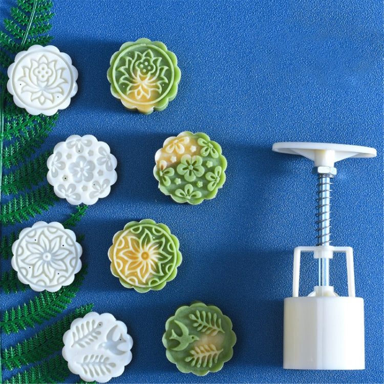 2 PCS Moon Festival Round Hand-Pressed Pastry Mold Baking Tools, Model: 33