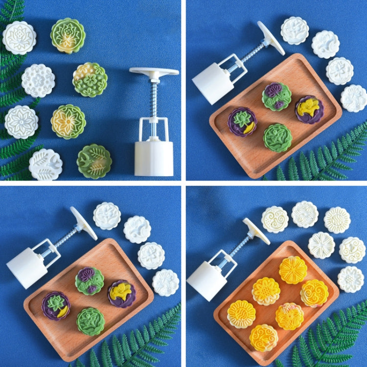 2 PCS Moon Festival Round Hand-Pressed Pastry Mold Baking Tools, Model: 33