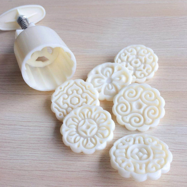 2 PCS Moon Festival Round Hand-Pressed Pastry Mold Baking Tools, Model: 35