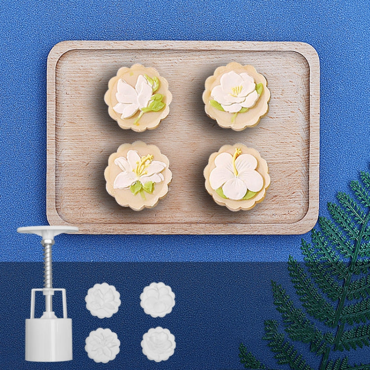 2 PCS Moon Festival Round Hand-Pressed Pastry Mold Baking Tools, Model: 41