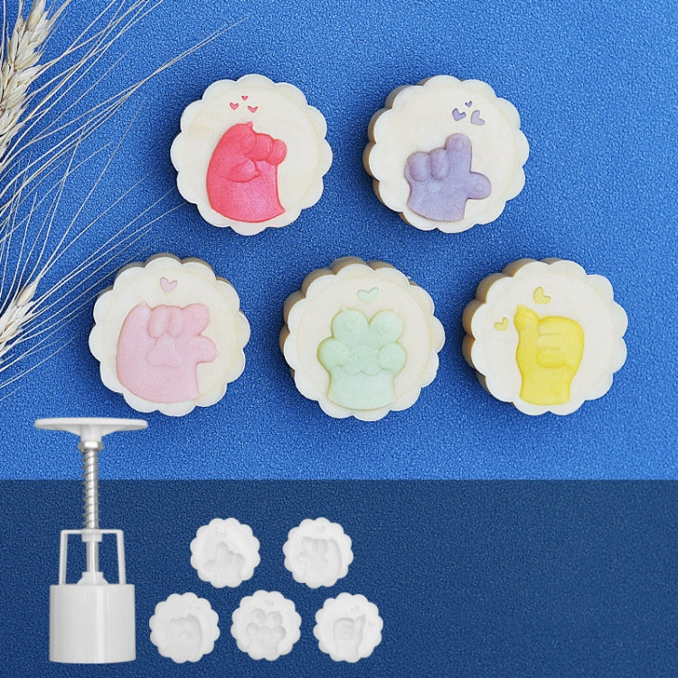2 PCS Moon Festival Round Hand-Pressed Pastry Mold Baking Tools, Model: 42