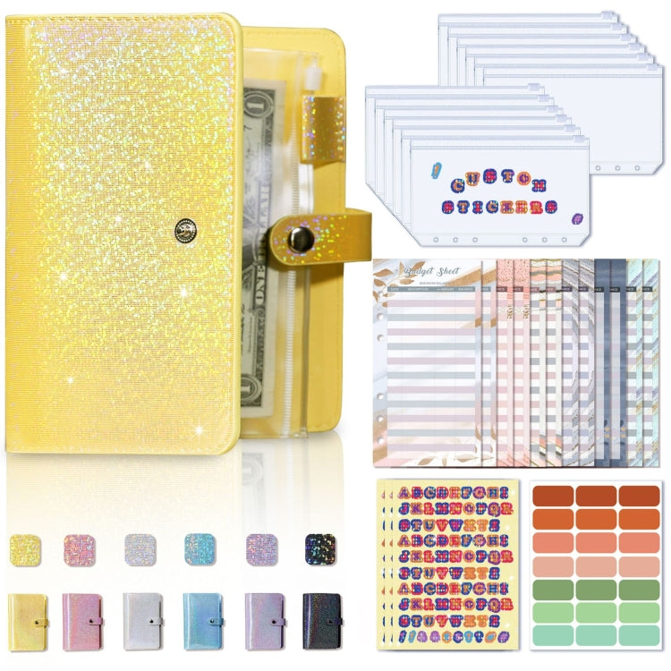 A6 Gypsophila Loose-leaf Bookkeeping Notebook Cash Budget Hand Book(Yellow)