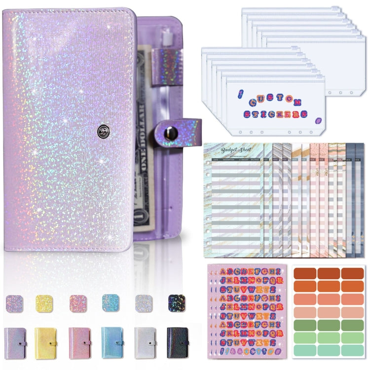 A6 Gypsophila Loose-leaf Bookkeeping Notebook Cash Budget Hand Book(Purple)
