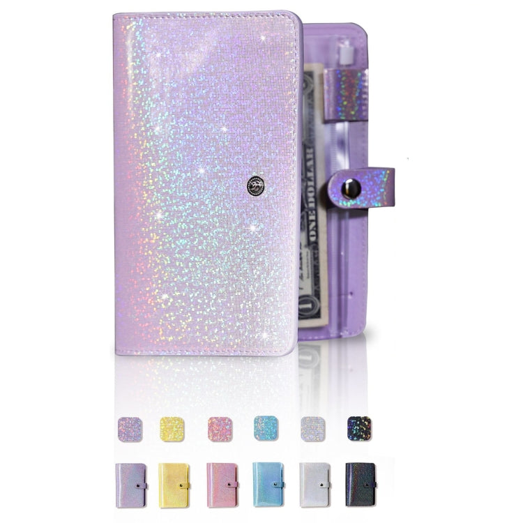A6 Gypsophila Loose-leaf Bookkeeping Notebook Cash Budget Hand Book(Silver White)