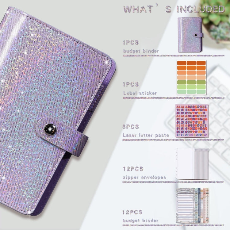 A6 Gypsophila Loose-leaf Bookkeeping Notebook Cash Budget Hand Book(Silver White)