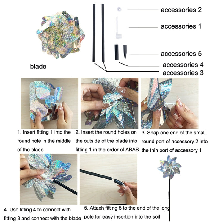 Balcony Garden Farmland Bird Catcher Reflector Anti-bird Laser Windmill, Style: Eight