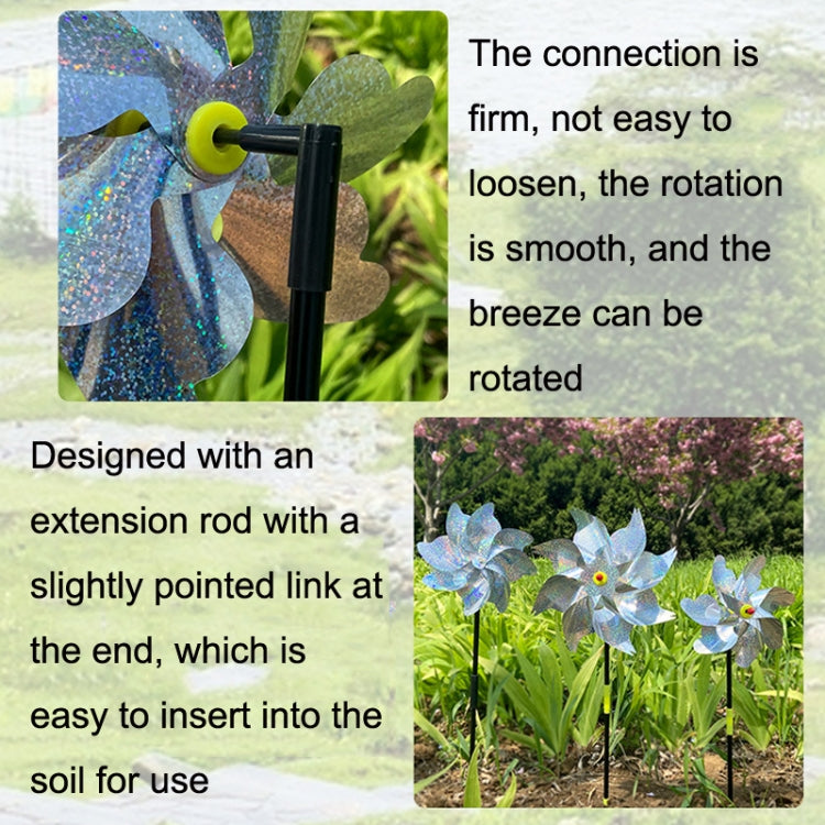 Balcony Garden Farmland Bird Catcher Reflector Anti-bird Laser Windmill, Style: Silver Octagon