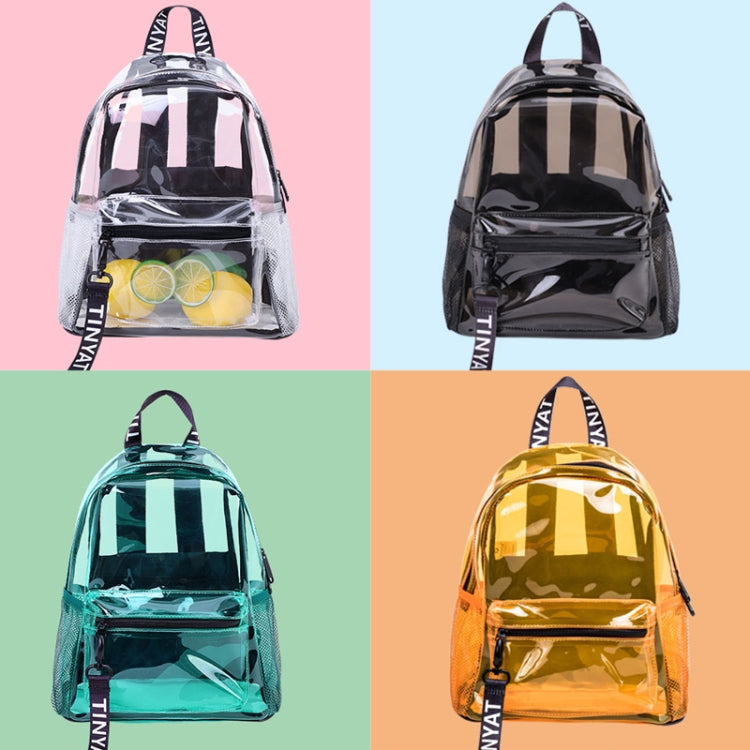 TINYAT T9051 Ladies Jelly Bag Waterproof PVC Transparent Backpack Beach Travel Backpack(Green)