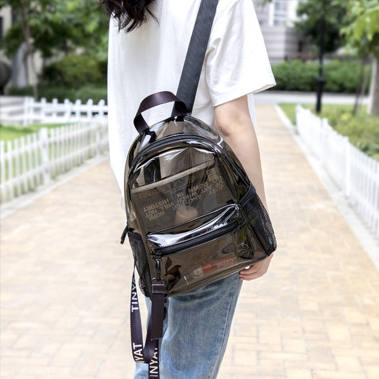 TINYAT T9051 Ladies Jelly Bag Waterproof PVC Transparent Backpack Beach Travel Backpack(Green)