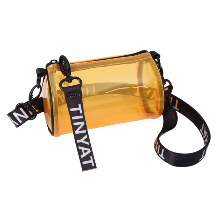 TINYAT  T9058 PVC Transparent Jelly Bag Ladies Messenger Bag Mini Cylinder Phone Bag(Orange)