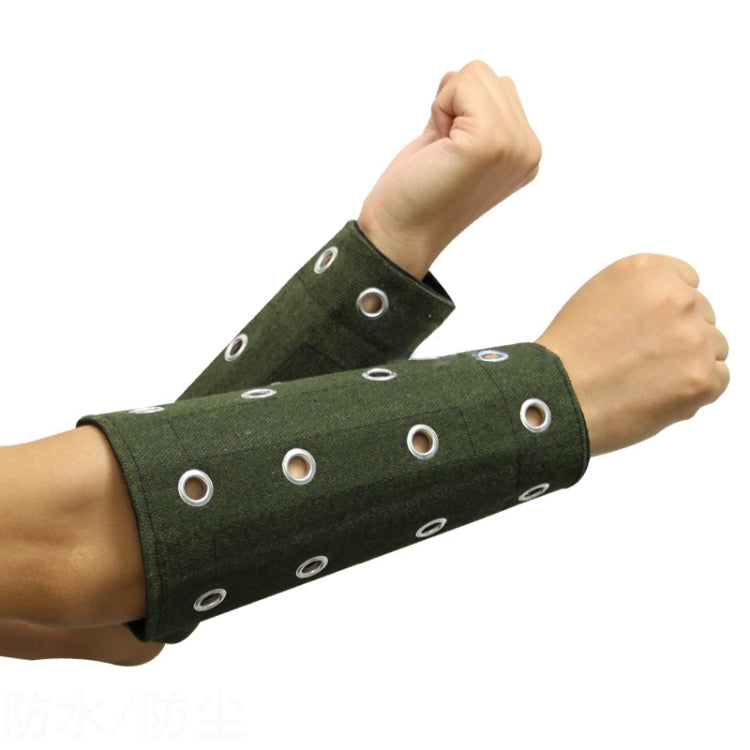 Cut-resistant Glass Arm Guard Sleeve Labor Protection, Size: One Size(Dark Green)