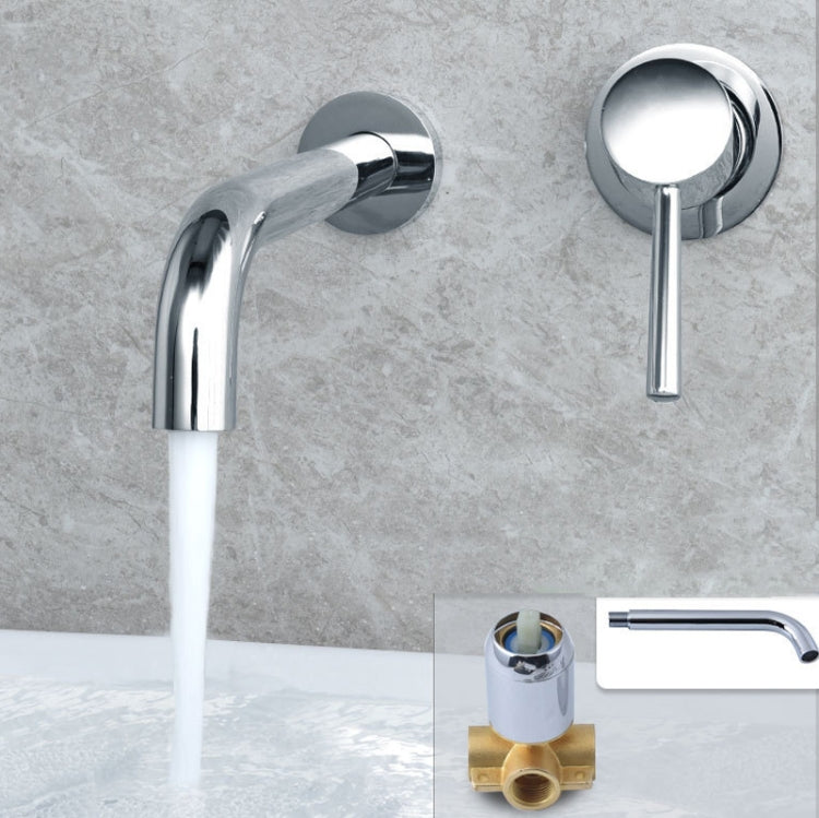 In-wall Hidden Concealed Faucet Hot and Cold Copper Mixing Valve, Specification: Silver Split