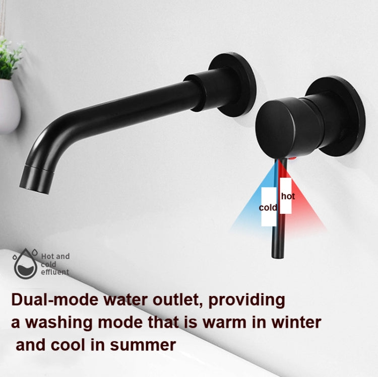 In-wall Hidden Concealed Faucet Hot and Cold Copper Mixing Valve, Specification: Black Split