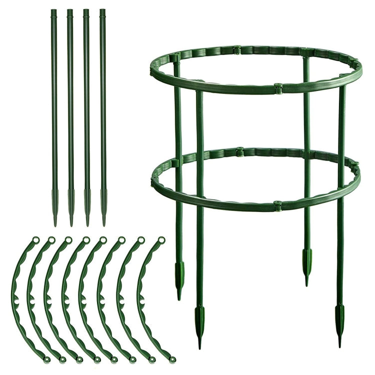 Garden Flower Stand Plant Plastic Support Ring, Style: Long Double Layer(Green)