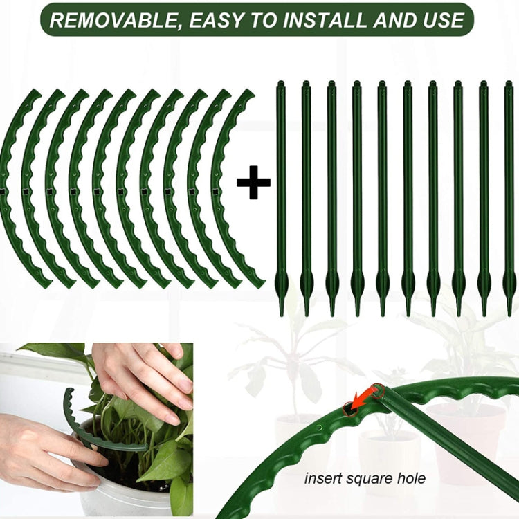 Garden Flower Stand Plant Plastic Support Ring, Style: Long Double Layer(Green)