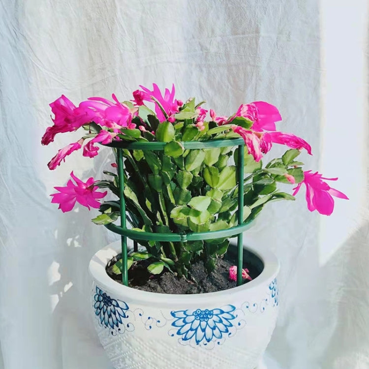 Garden Flower Stand Plant Plastic Support Ring, Style: Long Double Layer(Green)