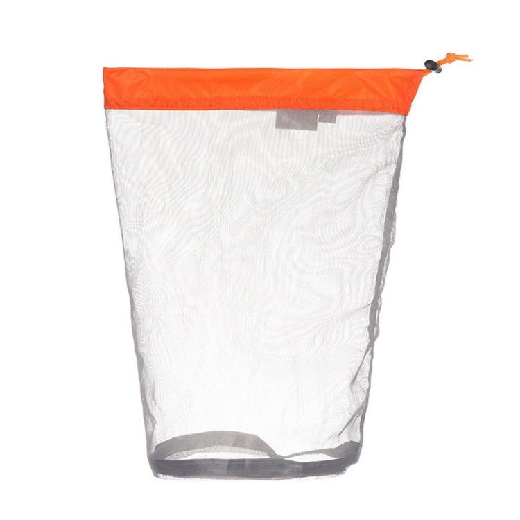 LUCKSTONE WSD2005020 Lightweight Mesh Organizing Storage Bag, Size: M (Gray Orange)