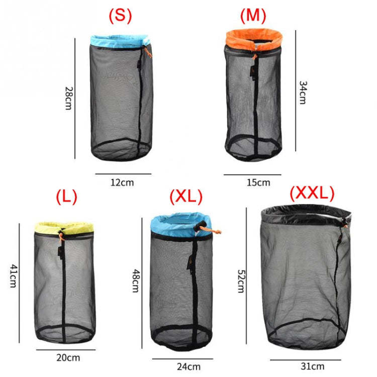 LUCKSTONE WSD2005020 Lightweight Mesh Organizing Storage Bag, Size: M (Gray Orange)