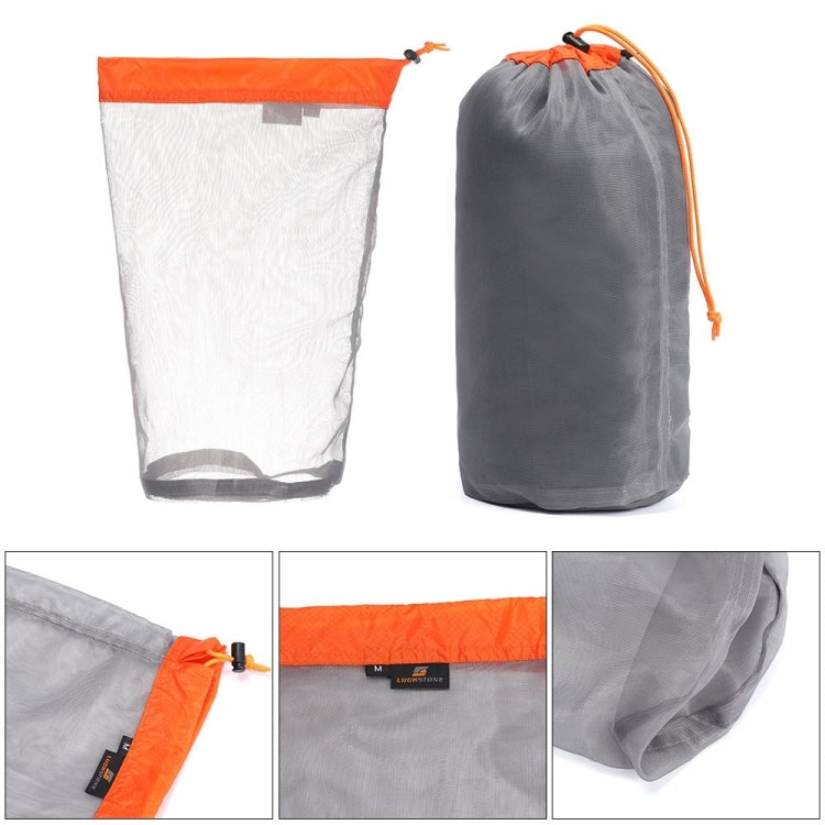 LUCKSTONE WSD2005020 Lightweight Mesh Organizing Storage Bag, Size: M (Black Orange)