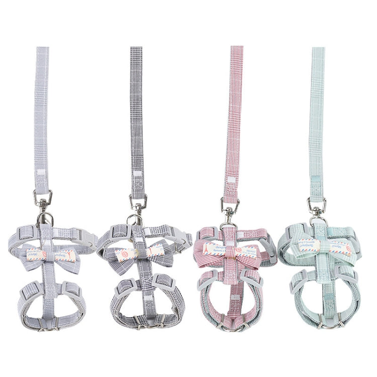 Bow-knot Anti-breakaway Adjustable Cat Leash L(Pink)