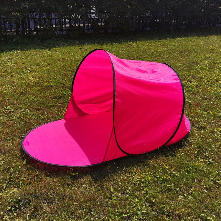 Single Leisure Sunscreen Tent Wire Tent Beach Tent, Color: Thicken Rose Red